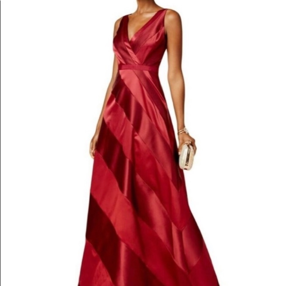 Adrianna Papell Two-Tone Red Evening Gown